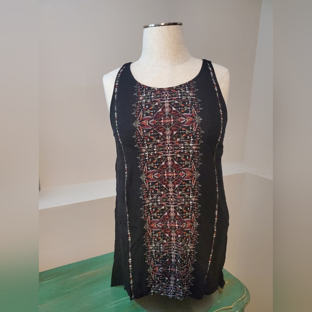 Black Aztec print Maurices Racerback Tank Top Size XXL